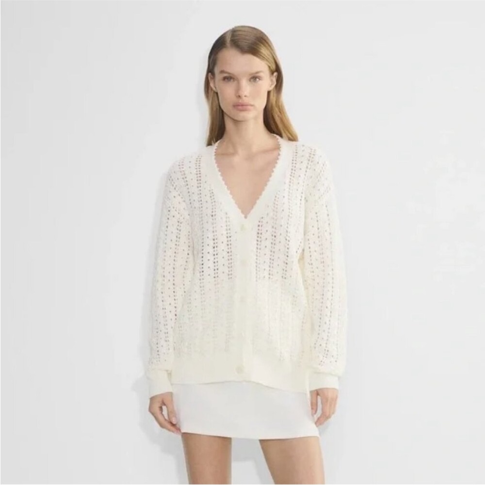Aritzia White Wilfred Reverence Cardigan
